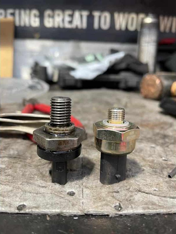 Sensors and fixings from an engine