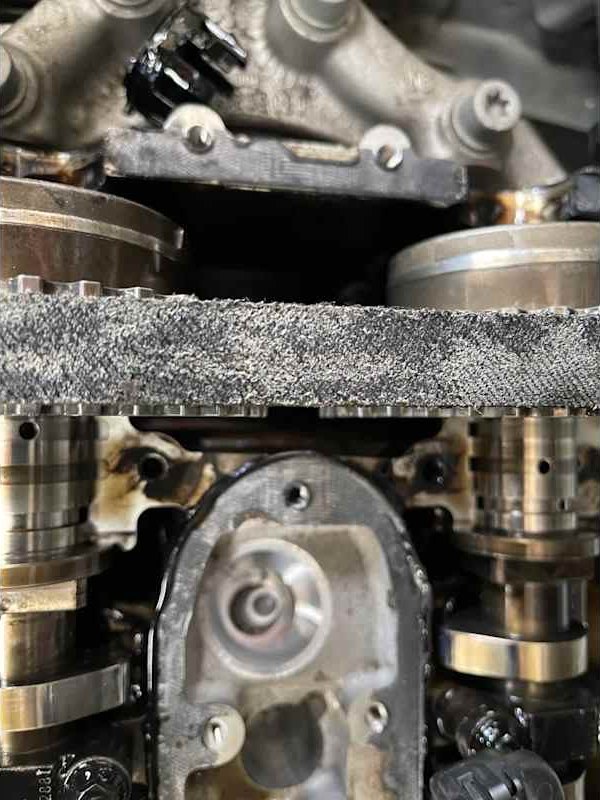 Timing belt on an engine